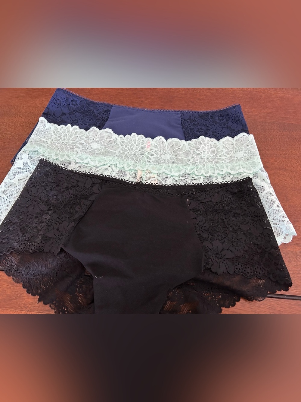 NWT Lot of 3 Victoria’s Secret PINK Lace Cheeky Panties – Size Medium